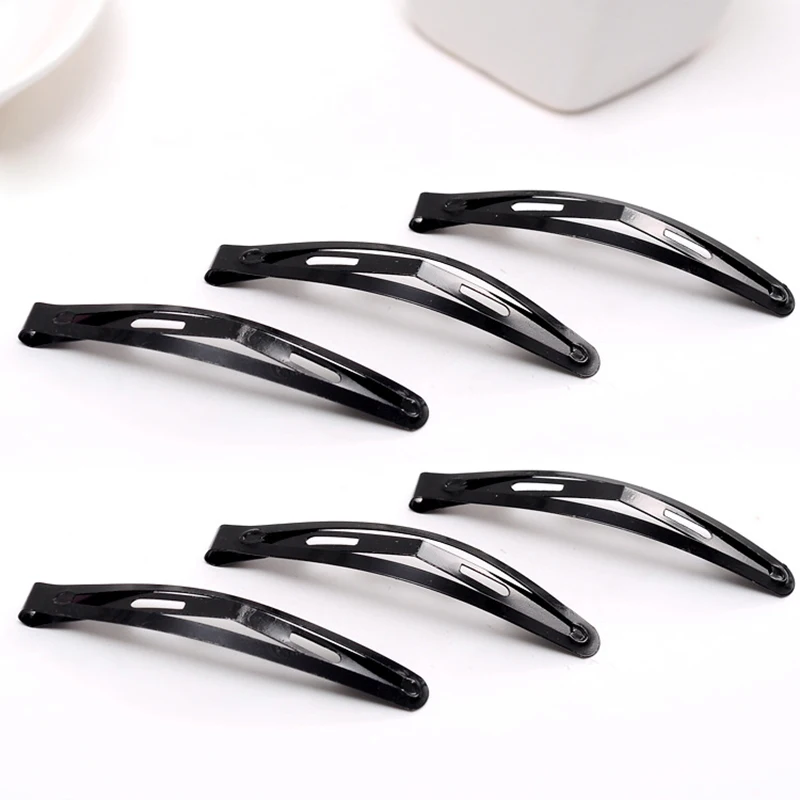 

20 x Large Black Metal Snap Hair Clip Barrettes 78mm DIY