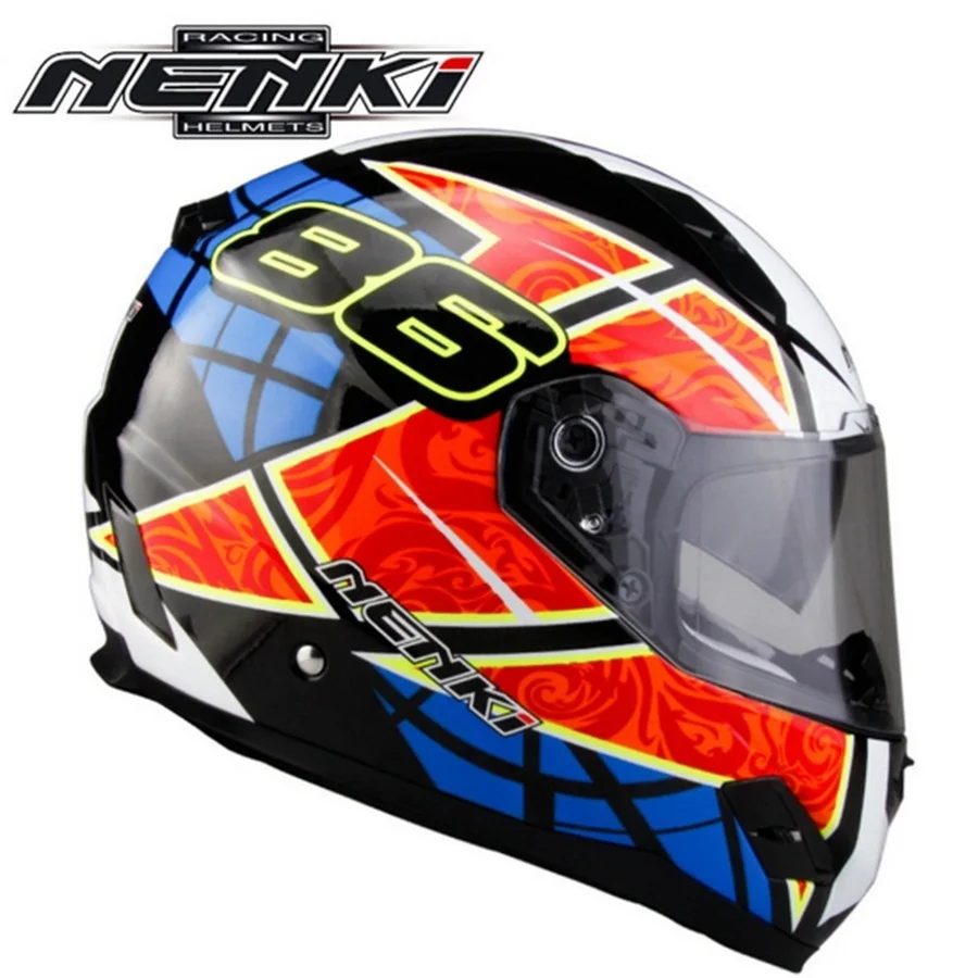 Бесплатная доставка 1 шт. полнолицевой шлем NENKI с двойным козырьком для мотоцикла