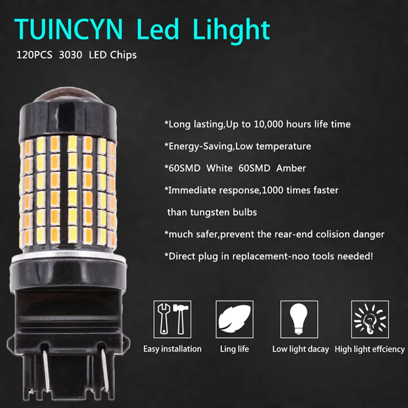 TUINCYN 2 шт. двойные T25/3157 T20/7443 1157/BAY15D Светодиодные лампы для автомобилей