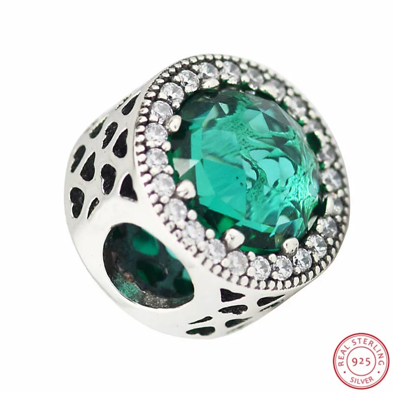 Бусины сердца с прозрачным фианитом серебро 925 пробы|beads beads|beads with heartsbeads green |
