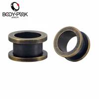 body punk minimalist style bronze color with pulley ear plugs flesh tunnel ear expanders for women piercing body jewelry
