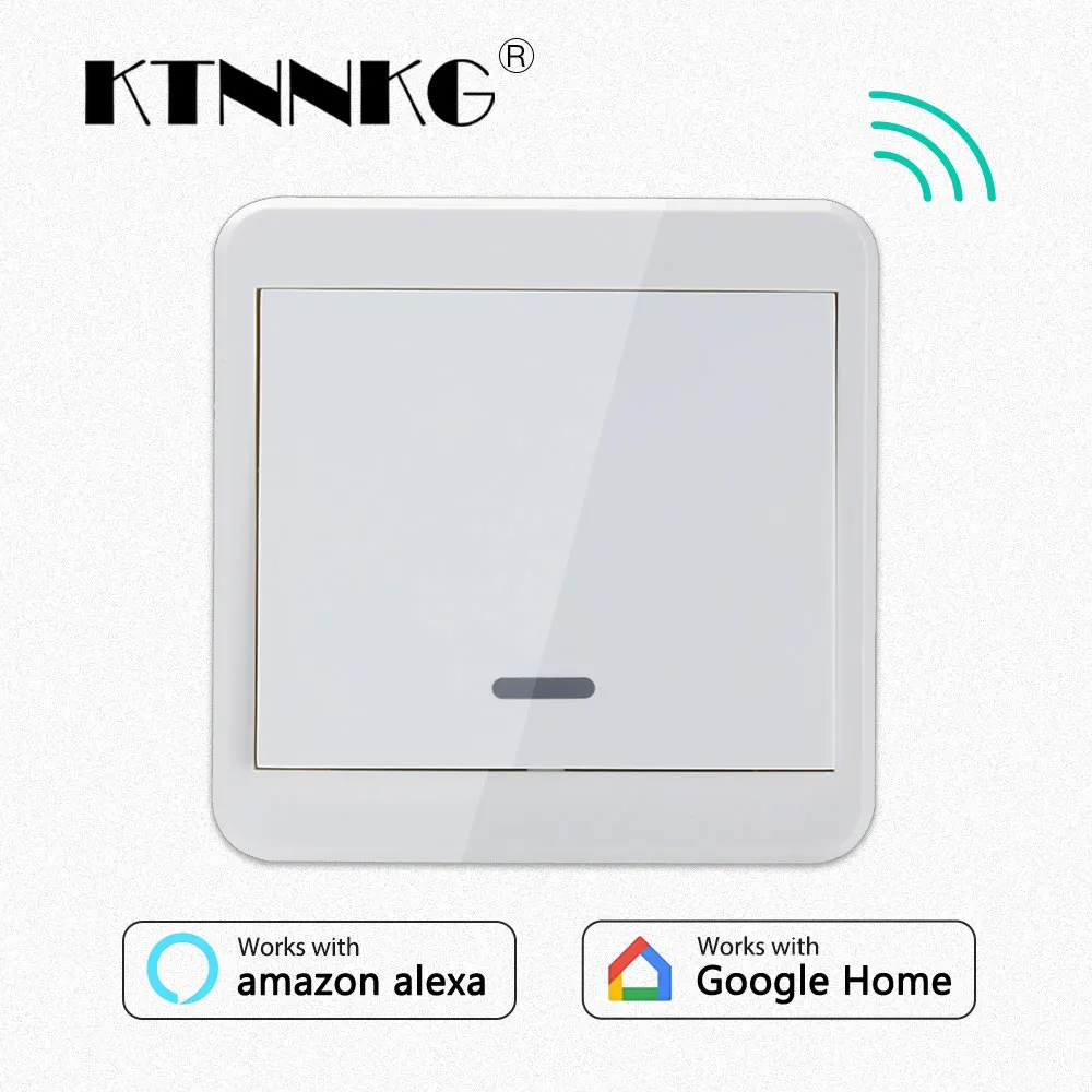 KTNNKG стандарт Великобритании AC 110 В 220 В 1CH Wifi сенсорный переключатель настенный выключатель Умный дом автоматизация 86 Тип Нижняя коробка контроллер освещения