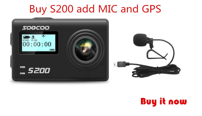 SOOCOO S200 Экшн-камера с голосовым управлением Wifi 4K 2 45 сенсорный экран пультом