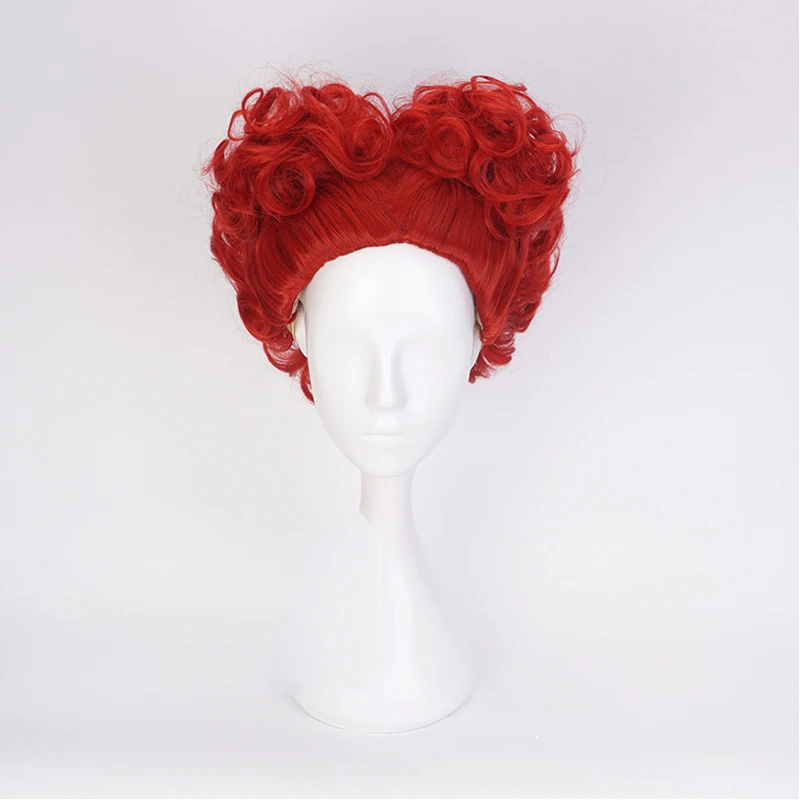 Halloween Alice in Wonderland Red Queen Cosplay Wig Role Play of Hearts Hair for Women Carnival Party | Тематическая одежда и