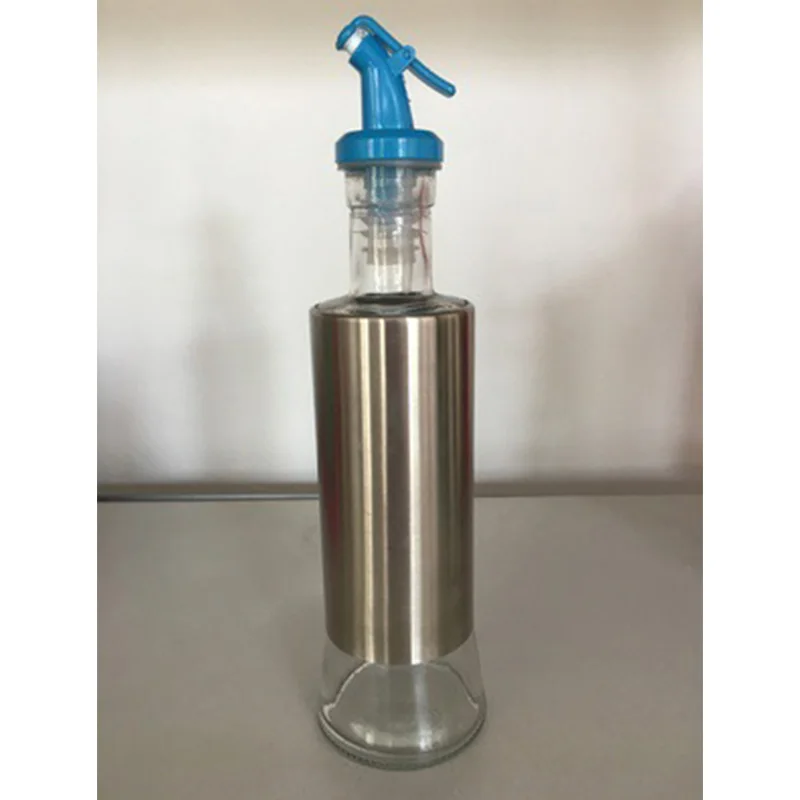 Blue YIBO 300 мл бутылка для масла из нержавеющей стали, бытовые кухонные инструменты, герметичный масляный горшок, соевый соус, уксус, емкость для хранения - Цвет: Blue