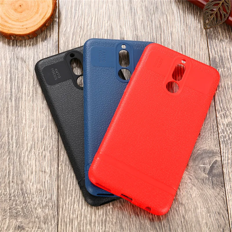 Чехол для Huawei Mate 10 Lite Honor 9 с цветным кожаным лицевым покрытием Силиконовый ТПУ