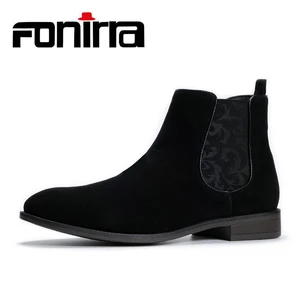 Мужские замшевые ботинки FONIRRA, классические повседневные ботинки без шнуровки в байкерском стиле с высоким берцем, модель 416, 2019