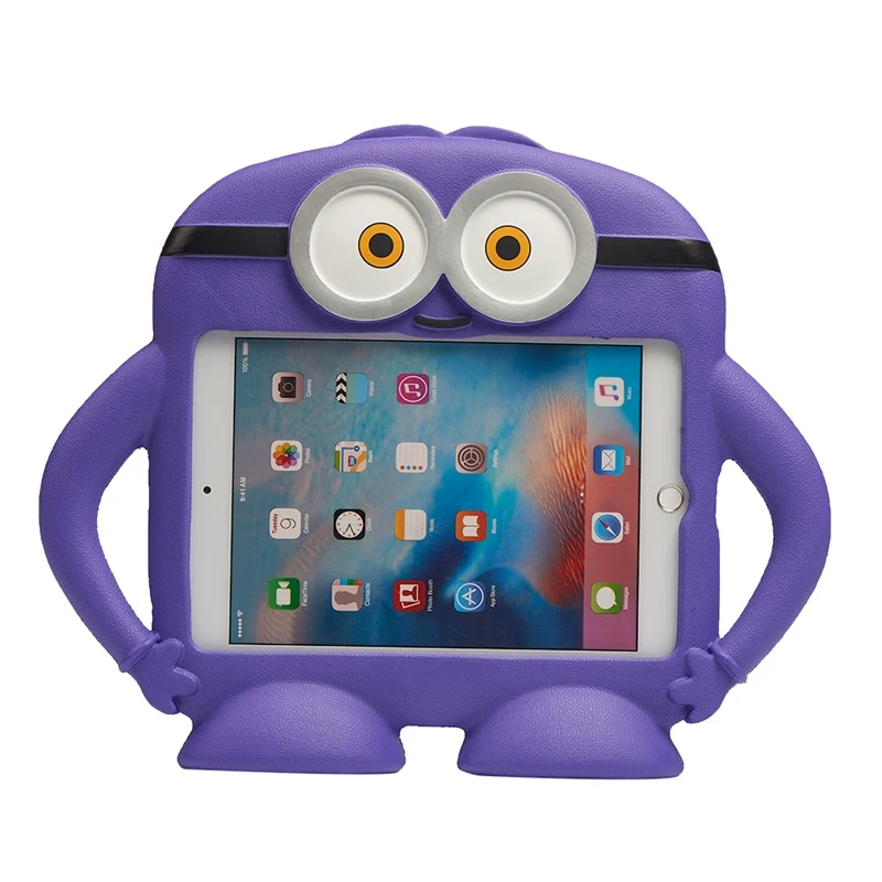 Фиолетовый Чехол для iPad mini 1/2/3/4 маленький «Миньон» EVA пены противоударный ручной Стенд Детские планшеты чехол для iPad mini 1/2/3/4 - Цвет: Фиолетовый