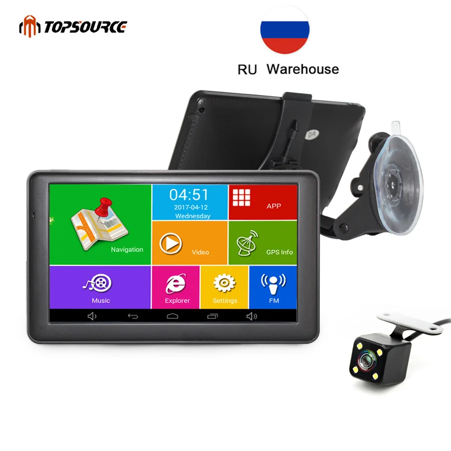 Автомобильный GPS навигатор TOPSOURCE Android Wi Fi Bluetooth FM радио спутниковая навигация