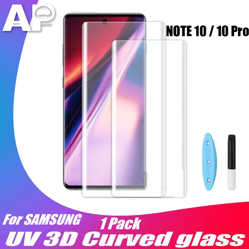 Acespower Новое поступление из закаленного стекла для SAMSUNG NOTE 10 Pro 10pro УФ сенсорный экран протектор жидкий клей нано оптика передние пленки