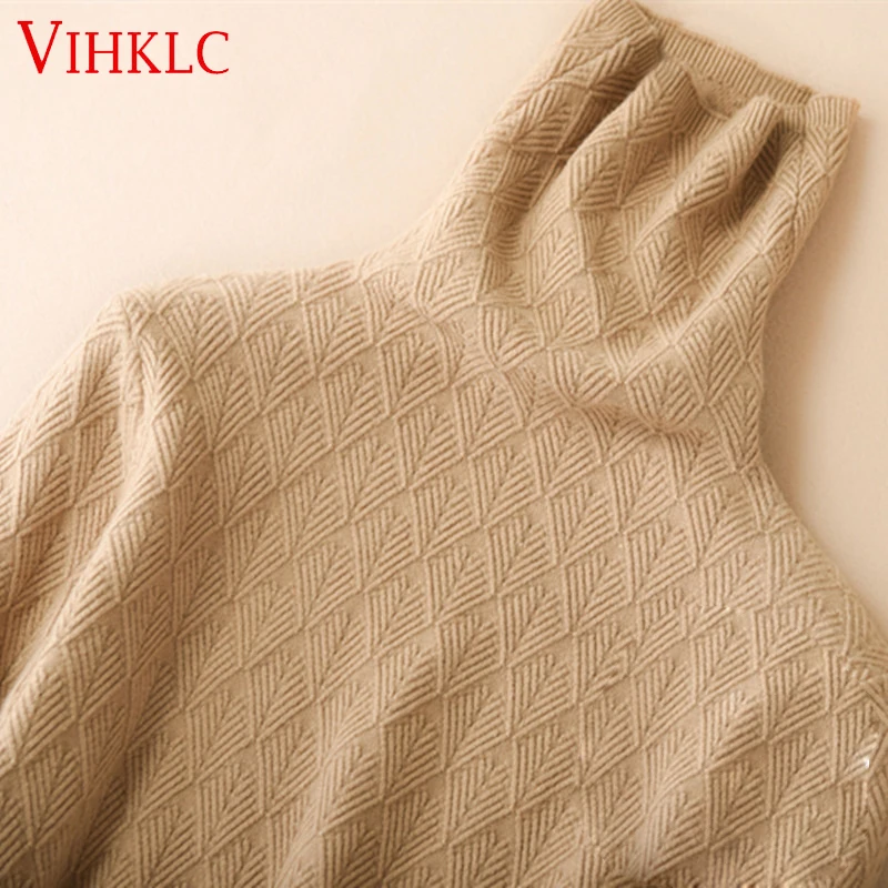 2018 Women Spring Autumn New Designer Fashion Cashmere Wool Sweaters and Pullovers Turtleneck Solid Casual Knitted Jumpers C290 | Женская