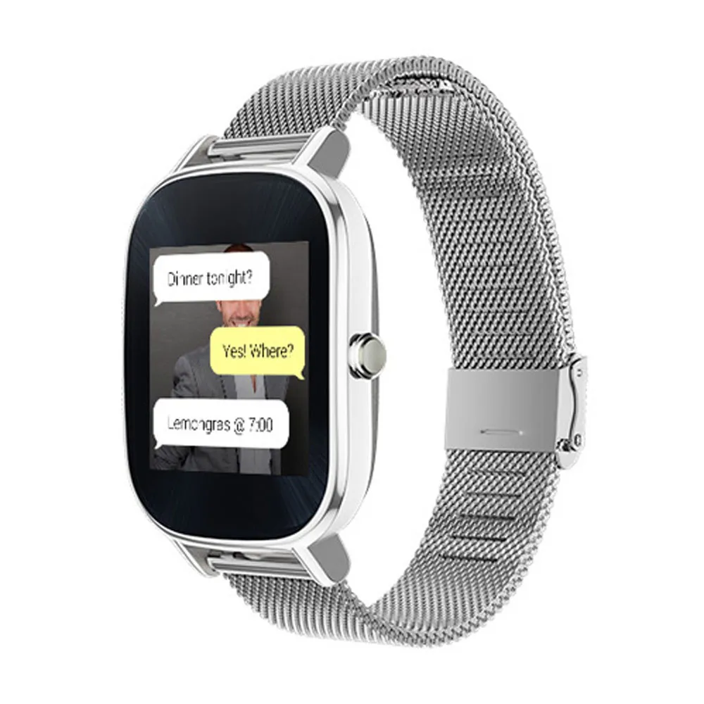 LANDFOX Миланского Нержавеющая сталь Quick Release часы ремешок для ASUS zenwatch 2 Smart часы ремешок браслет