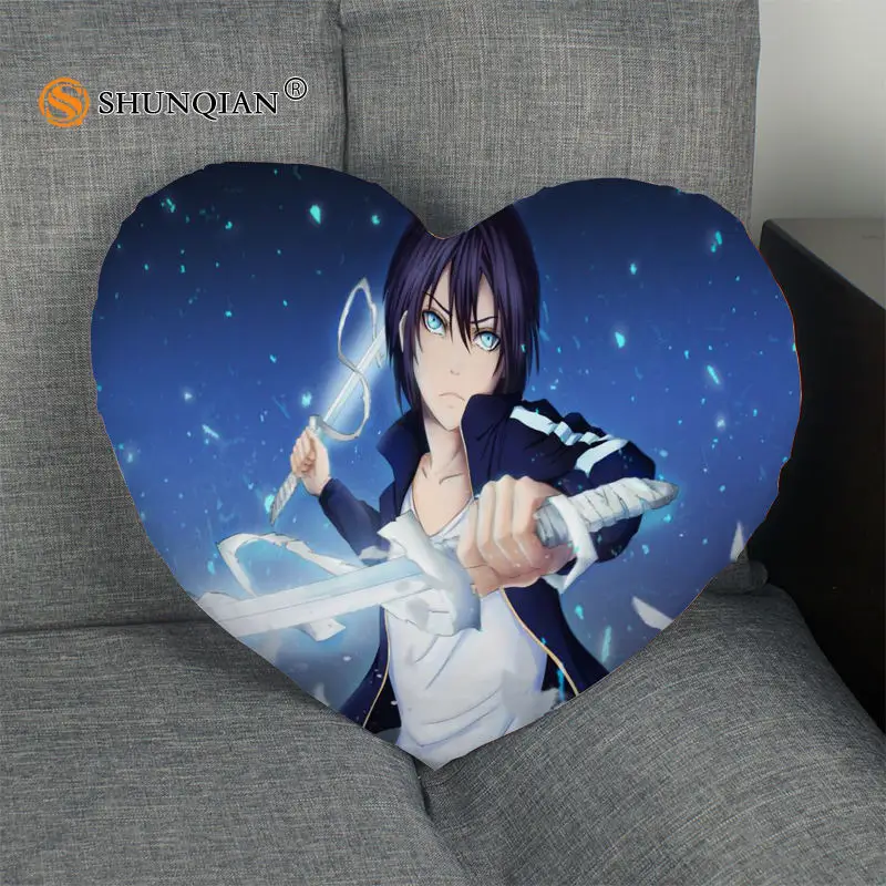 Горячая Распродажа Noragami сердце Форма Наволочка на заказ молния только покрыть