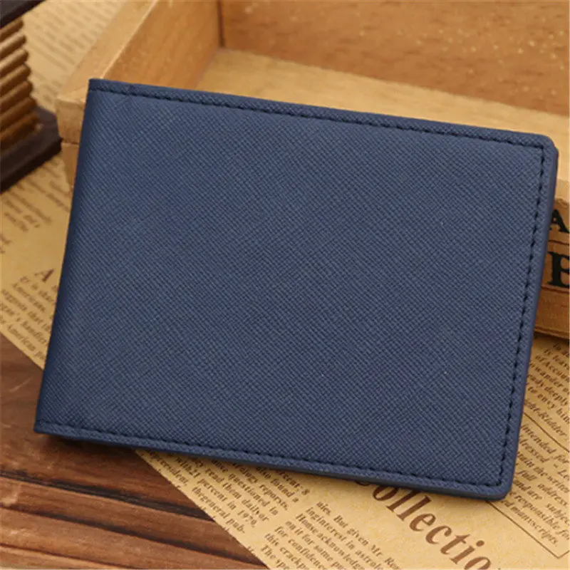 Dark blue Тонкий минималистичный удобный короткий дизайнерский брендовый модный мужской кошелек, мужской клатч, кошелек, сумка, зажим для денег, Perse Walet Cuzdan Vallet - Цвет: Dark blue
