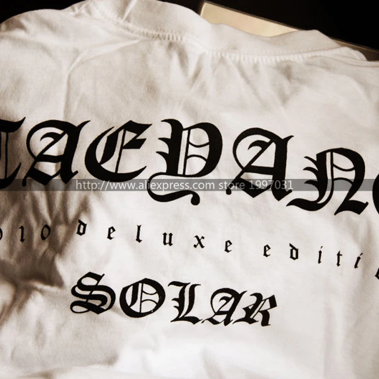 KPOP YG Bigbang TaeYang Dong Young Bae solar 2010 deluxe edition футболка с короткими рукавами и логотипом в том же стиле
