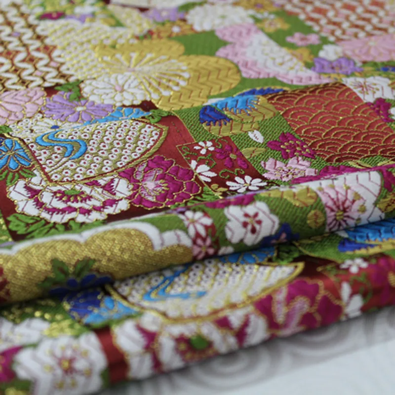 

CF225 1Yard Purl Japanese Style Silk Jacquard Satin Fabric For Kimono Costume Waistband Fabric Home Textile Fabric Lace Fabric