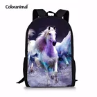 Детский рюкзак Coloranimal 17 дюймов, рюкзак Crazy Horse с 3d-изображением животных, радужной лошади, мужской рюкзак для ноутбука, детский школьный рюкзак