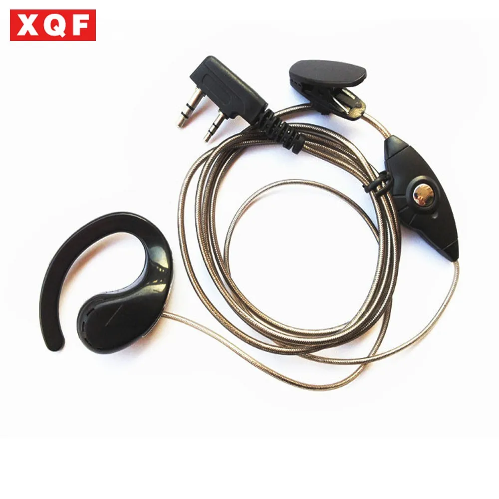 

XQF White color 2pins K plug headset earhook aluminum cable for kenwood baofeng uv5rQuansheng,wouxun,puxing etc walkie talkie