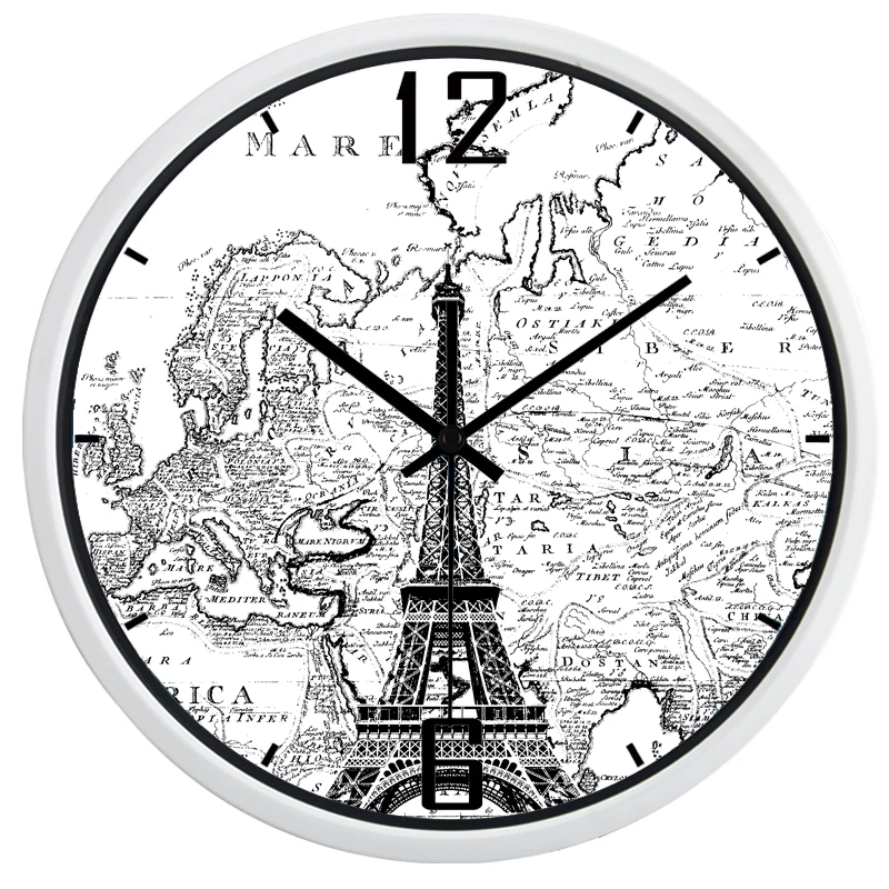 Винтажные ностальгические европейские цифровые настенные часы Круглые