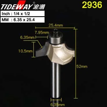 Zminzidao1.4X1.2 Tideway над фреза для отделки кромки бит 1/" 1/2" хвостовик фреза для дерева прямой конец насадка-триммер для промывания и подравнивания Бисероплетение бит - Длина режущей кромки: Zminzidao1.4X1.2