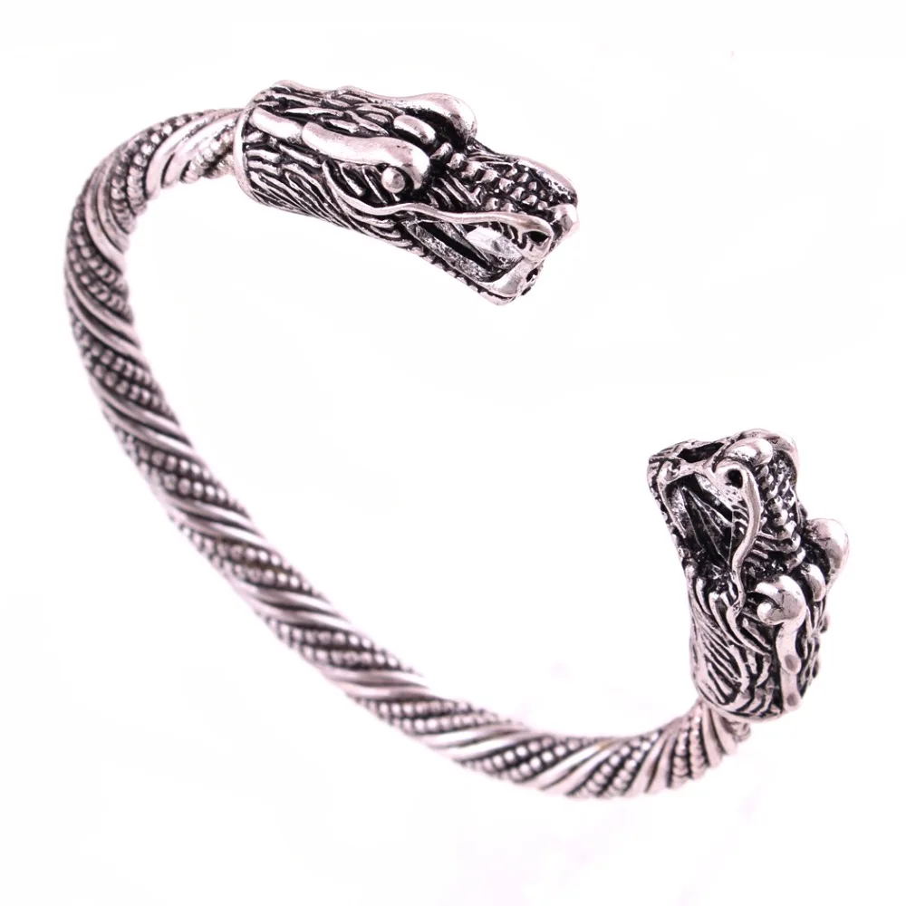 Браслет-манжета в стиле викингов под античное серебро или искусственное дерево |
