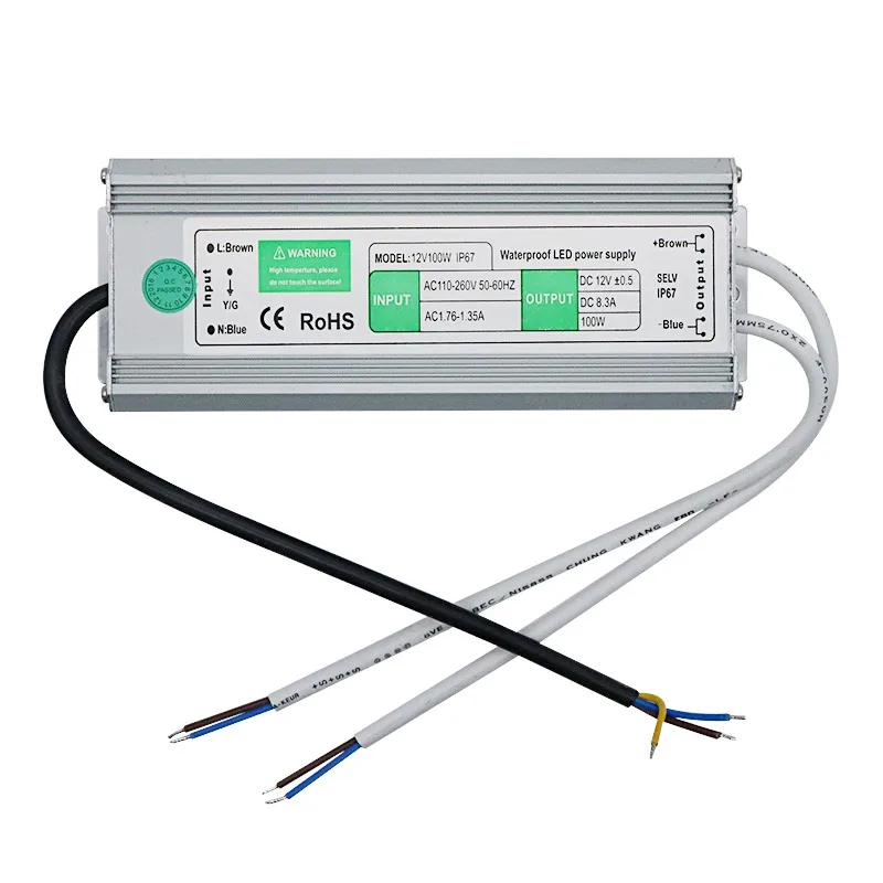 SZYOUMY 12 V 100 W IP67 Водонепроницаемый Электронный Светодиодный драйвер Трансформатор Питание для 3528 5050 Светодиодный свет полосы Алюминий из алюминиевого сплава
