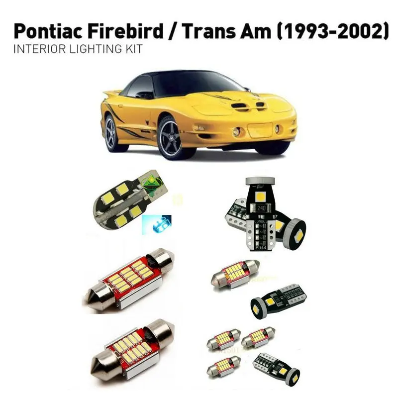 Светодиодные внутренние фары для pontiac firebird/trans am 1993-2002 9 шт. светодиодные