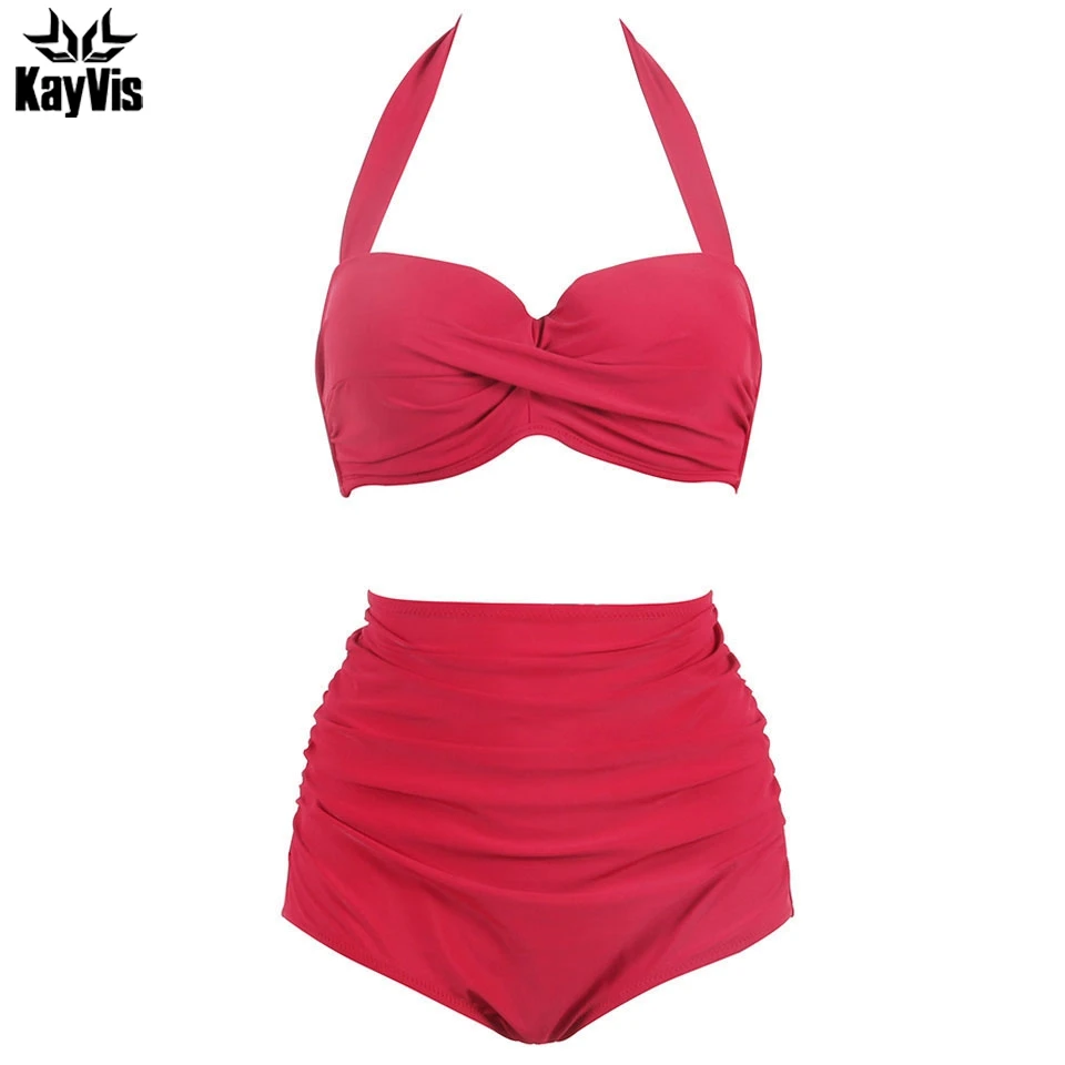 Женский купальник бикини KayVis однотонный бандо с пуш ап пляжная одежда 2019|wear