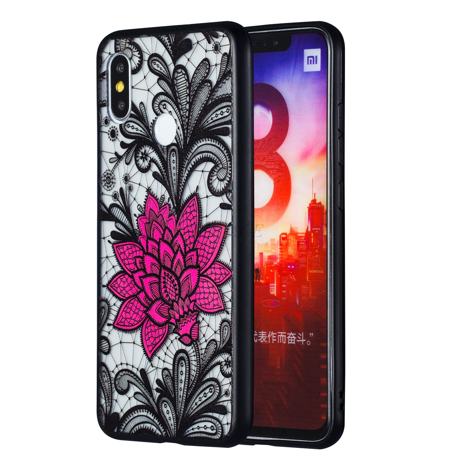 case for xiaomi MI 8 SE 8SE 5 5S plus 5X A1 6X A2 women 3D relief lace flower tpu silicone hard cover xiomi MI5 MI5X MI6X coque |