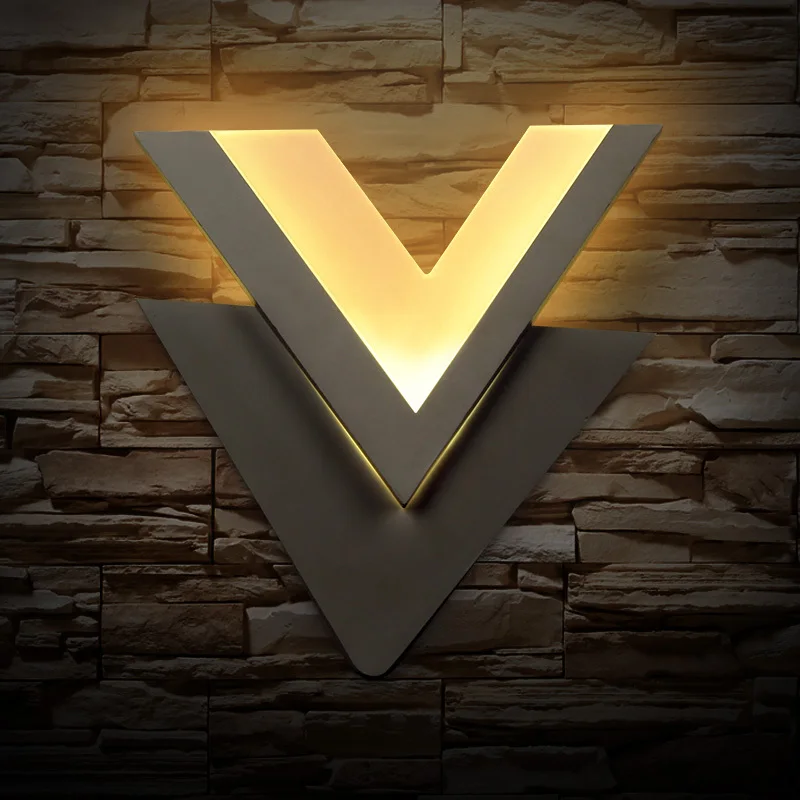 Входная 1 шт. светодиодная настенная лампа в форме V для помещений настенный