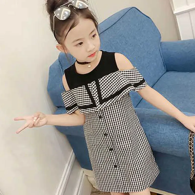 12 girls summer dresses 11 shoulder checker party christmas princess flower 10 dress | Детская одежда и обувь