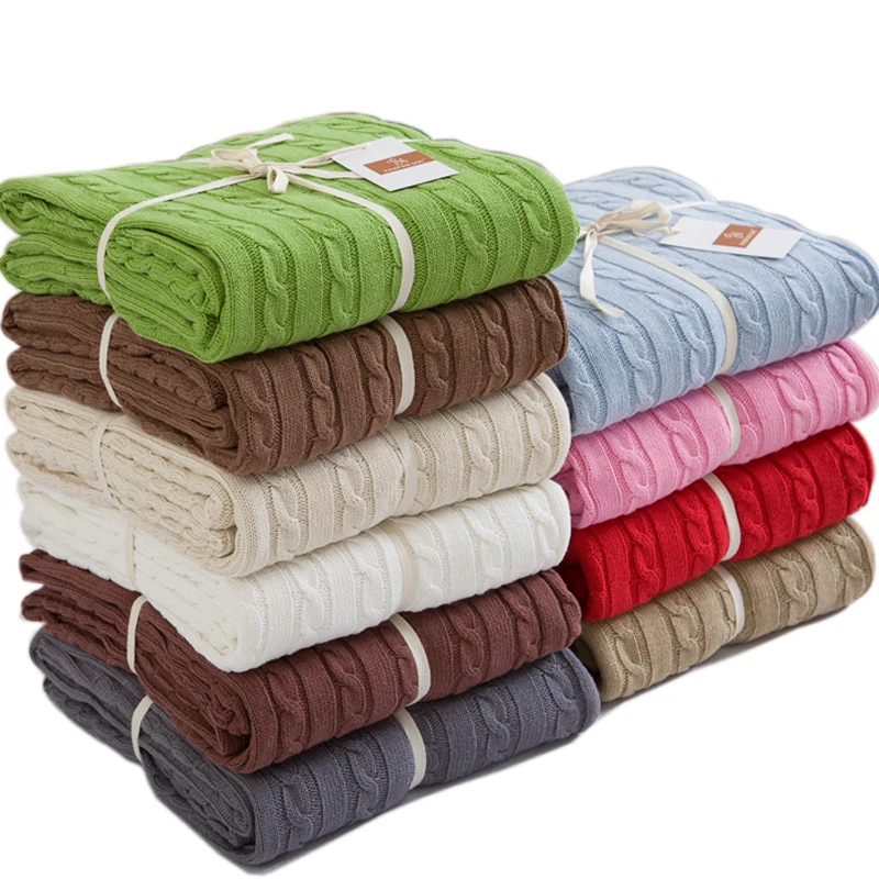 Трикотажное одеяло банкет 100% хлопок супер мягкое на кровать/диван покрывало