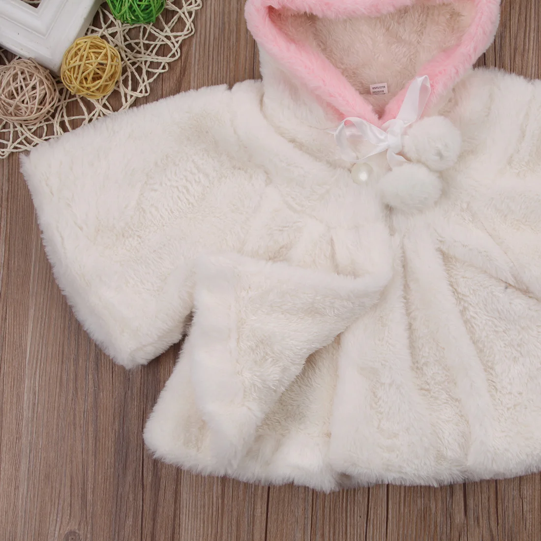 Cute Winter Coat For Girls Newborn Kids Baby Girl Fur Long Sleeve 3D Ear Hooded Cloak Jacket Snowsuit Outerwear Clothes | Детская одежда