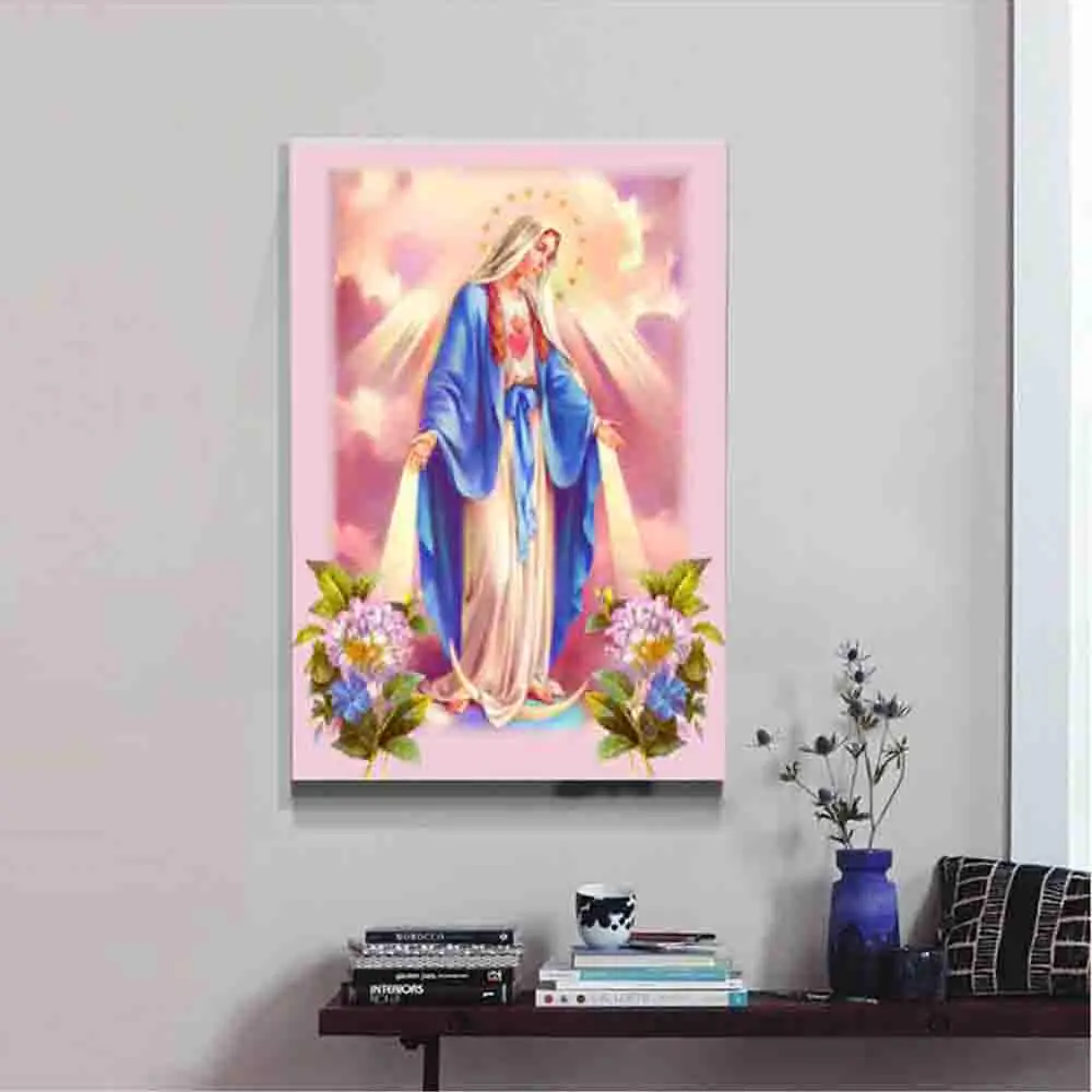 Diy Алмазная картина религиозная икона полная круглая вышивка значок Стразы