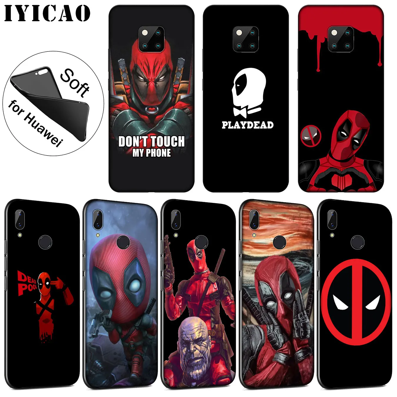 IYICAO Чехол для телефона Deadpool Movie Marvel Soft Silicone для Huawei Mate 30 20 10 Pro Nova 5I 5T 5 4 4E 3i 3 2i Lite Smart on.