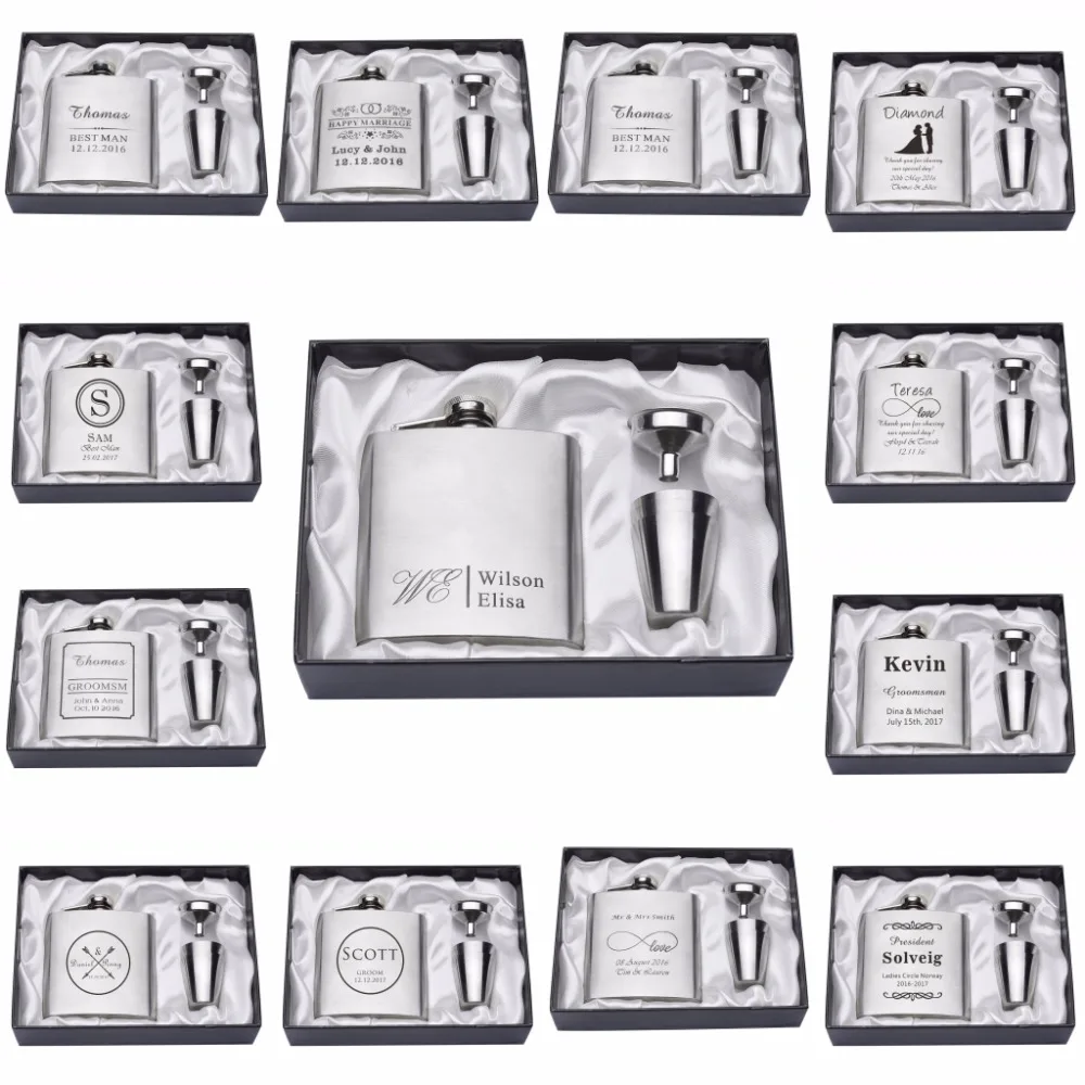 1 набор Серебряная Фляжка с гравировкой 6 унций|gift favor|gift giftsgift valentines day |