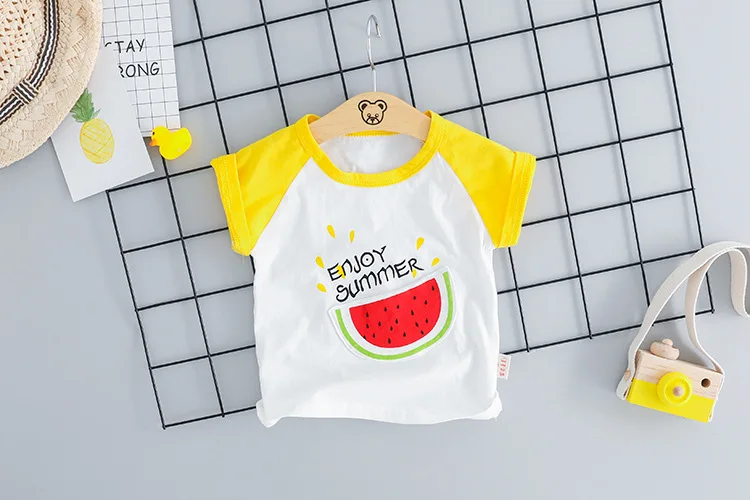 2PCS Children Clothing Baby Boy Suits Sport Outfits Cotton Summer Watermelon Print T-short And Pants Short Sleeve Top Sets | Детская