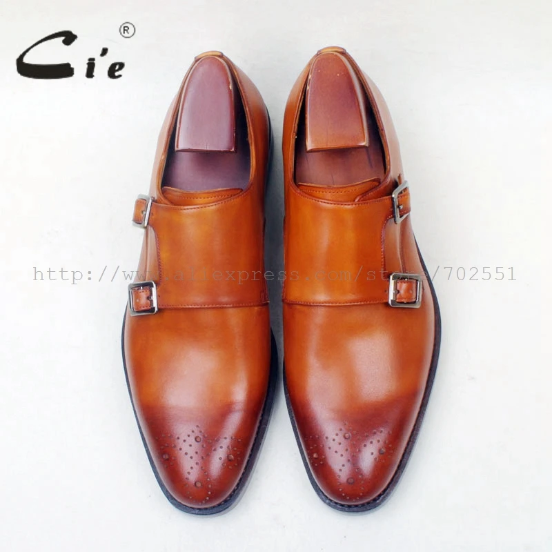 Cie/Мужская обувь с круглым носком и вырезами раскрашенная вручную коричневого