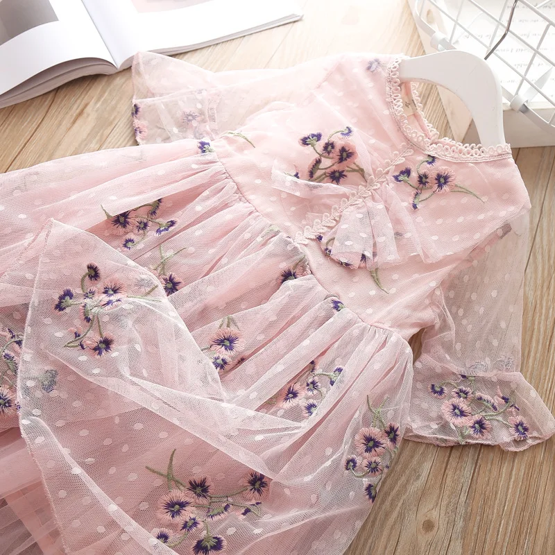 Baby Girls Clothes Children Short Sleeve Lace Flower dress causal Infant ball gown princess tutu dresses Party Beach School Wear | Детская