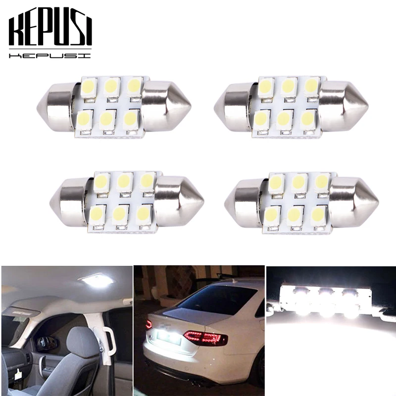 4X31 мм 3528 1210 SMD 6 светодиодный автомобильный Автомобильный фестонный купол C5W C10W