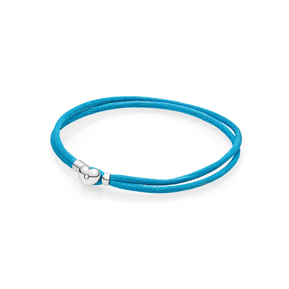 

Authentic 925 Sterling Silver Bracelet Love Heart Double Rope Chain Bracelets Bangles For Women Wedding Party Jewelry Gift