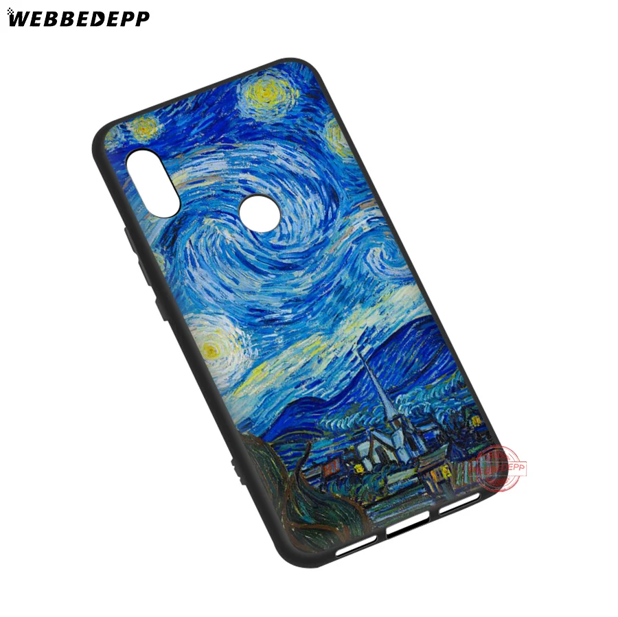 WEBBEDEPP Van Gogh Tardis Мягкий силиконовый чехол для Xiaomi Mi 6 8 9 SE MAX 3 A1 A2 Lite F1 | Мобильные