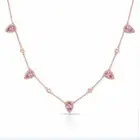 Ожерелье-чокер женское, золотого цвета, с розовым камнем