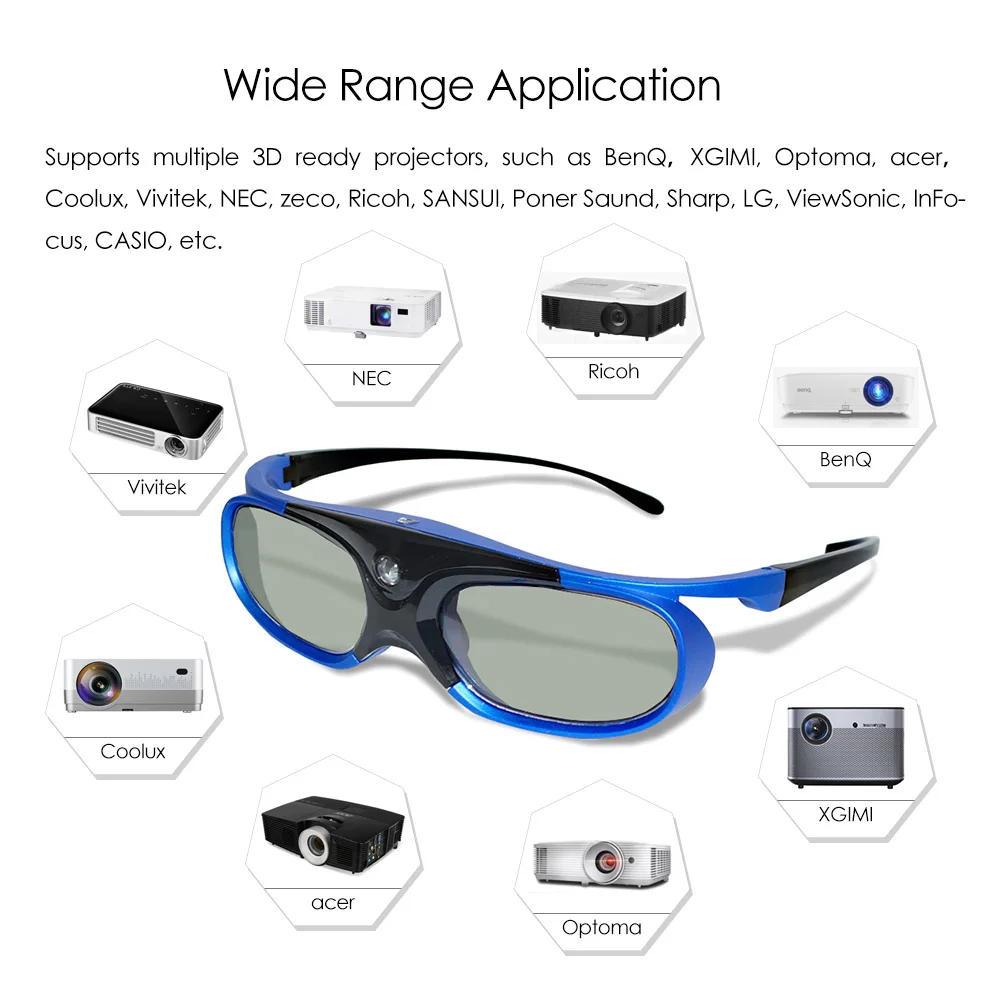 Активный затвор Bluetooth RF 3D очки для samsung ТВ Проектор Epson BenQ XGIMI/Arduino/acer/CooLUX/VivitekSony