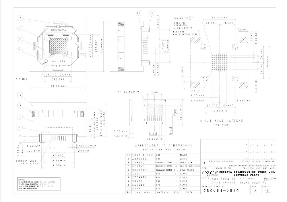 100% новый и оригинальный BGA64 11*13 мм IC испытательный переходник для сиденья стенд в