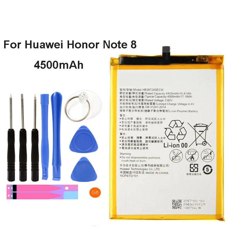 Оригинальный HB3872A5ECW Аккумулятор для Huawei Honor Note 8 Note8 EDI DL00 AL10 смартфон 4500
