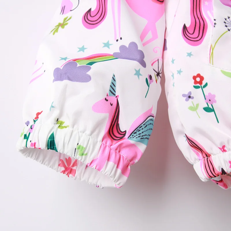 2021 Spring Autumn Children Outerwear Girls Fashion Horse Print Jackets For 2-8Y Animal Flower Style Hooded Clothes | Детская одежда и