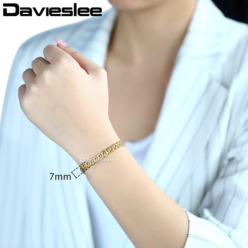 Женский браслет-цепочка Davieslee из 585 желтого белого розового золота с плетением