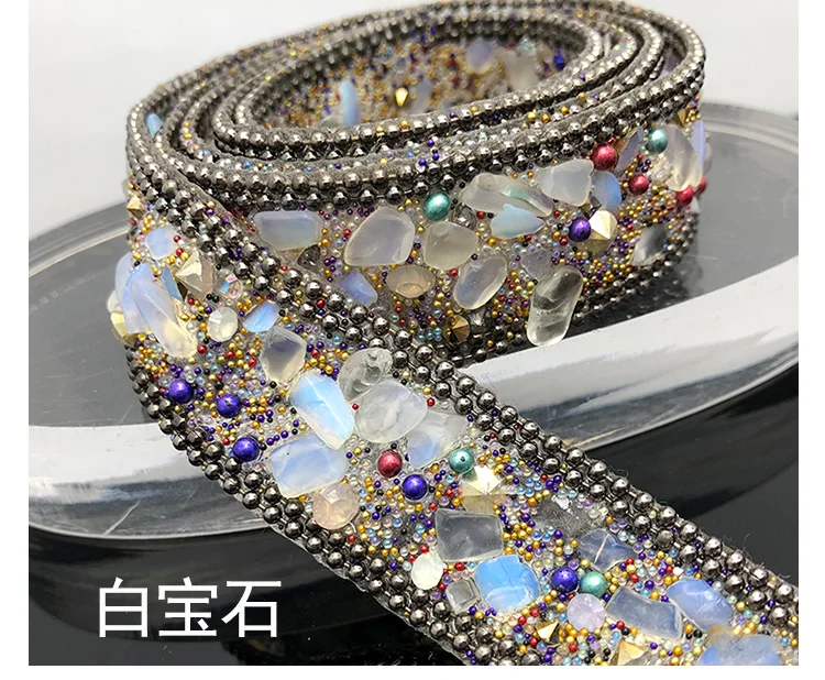 1 ярд элегантные стразы отделка из бисера кружевная ткань свадебное платье