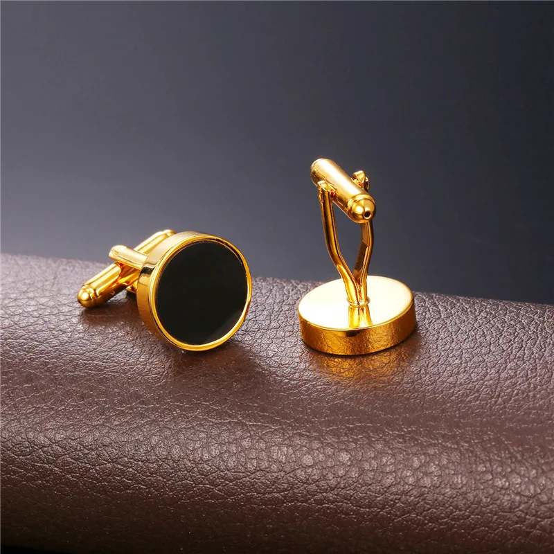 Collare роскошные запонки для мужчин простой круглой формы золото/браслет